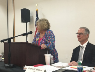 LRTA President Nancy Quigley and Executive Director Rodney Watson at the LRTA Executive Board Meeting.